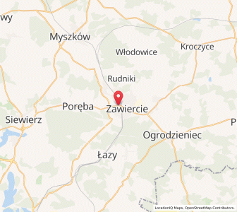 Map of Zawiercie, Silesia