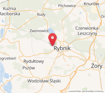 Map of Zebrzydowice, Silesia