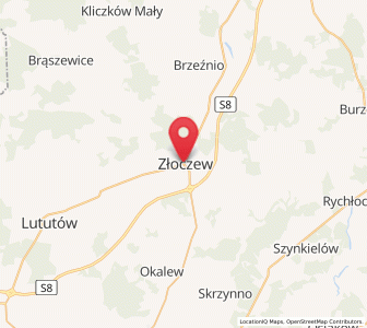 Map of Złoczew, Łódź Voivodeship