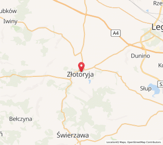Map of Złotoryja, Lower Silesia