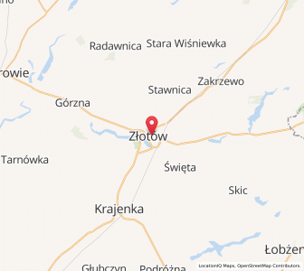 Map of Złotów, Greater Poland