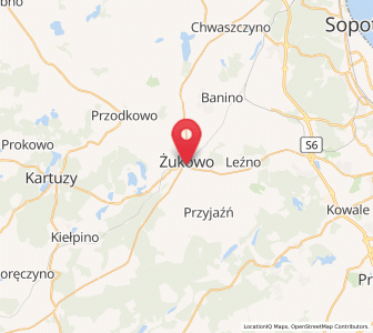 Map of Żukowo, Pomerania