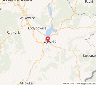 Map of Żywiec, Silesia