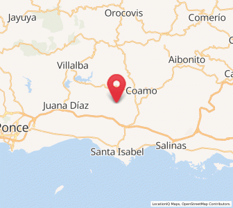 Map of Los Llanos, Coamo