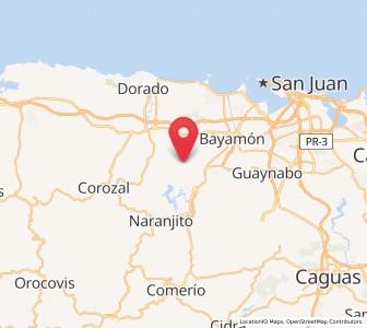 Map of Pájaros, Toa Alta