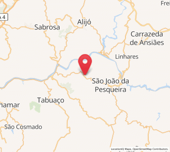 Map of Ervedosa do Douro, Viseu