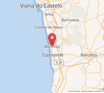 Map of Marinhas, Braga