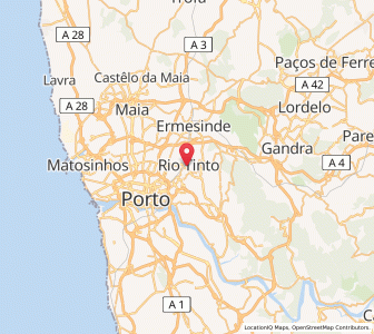 Map of Rio Tinto, Porto