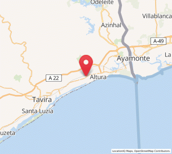 Map of Vila Nova De Cacela, Faro