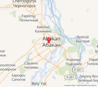 Map of Abakan, Khakasiya Republic