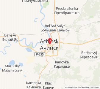 Map of Achinsk, Krasnoyarsk Krai