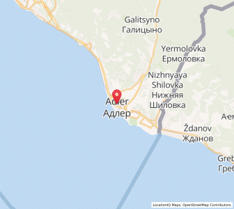 Map of Adler, Krasnodar Krai