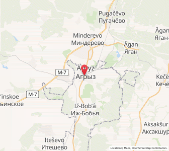 Map of Agryz, Tatarstan Republic