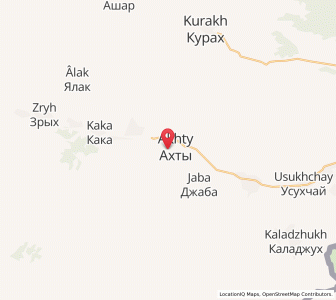Map of Akhty, Dagestan