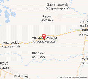 Map of Anastasiyevskaya, Krasnodar Krai