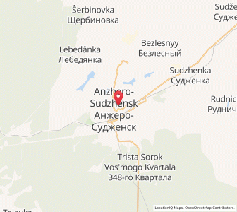 Map of Anzhero-Sudzhensk, Kuzbass
