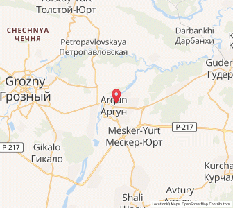 Map of Argun, Chechnya