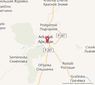 Map of Arkadak, Saratov Oblast