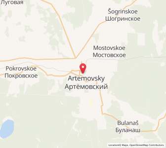 Map of Artëmovskiy, Sverdlovsk Oblast