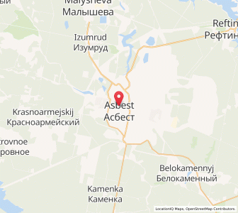 Map of Asbest, Sverdlovsk Oblast