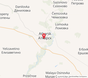 Map of Atkarsk, Saratov Oblast