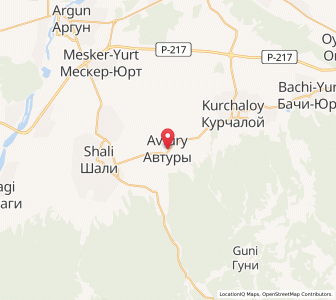 Map of Avtury, Chechnya