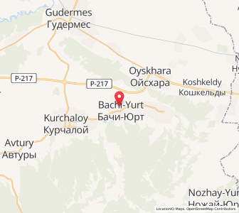 Map of Bachi-Yurt, Chechnya