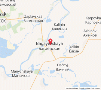 Map of Bagayevskaya, Rostov
