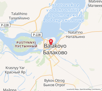 Map of Balakovo, Saratov Oblast