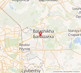 Map of Balashikha, Moscow Oblast