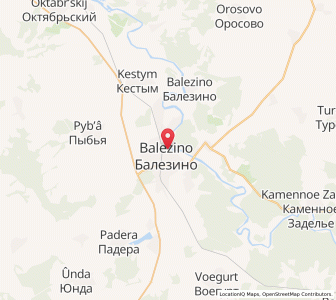 Map of Balezino, Udmurtiya Republic