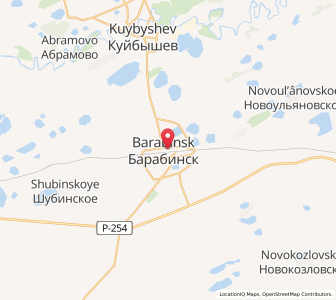 Map of Barabinsk, Novosibirsk Oblast