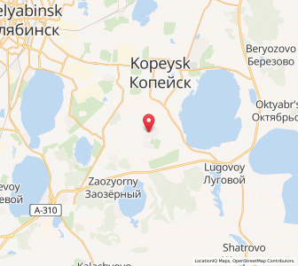 Map of Bazhovo, Chelyabinsk