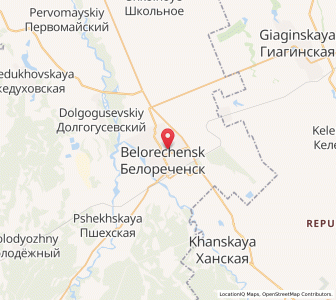 Map of Belorechensk, Krasnodar Krai