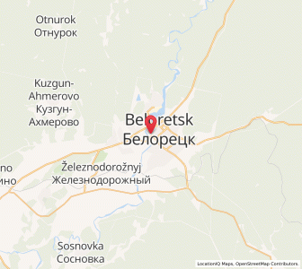 Map of Beloretsk, Bashkortostan Republic