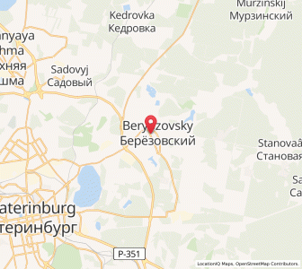 Map of Beryozovsky, Sverdlovsk Oblast