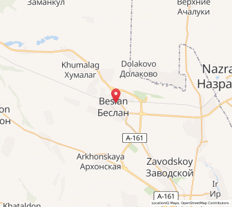 Map of Beslan, North Ossetia–Alania