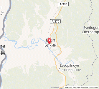 Map of Bikin, Khabarovsk
