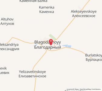 Map of Blagodarnyy, Stavropol Kray