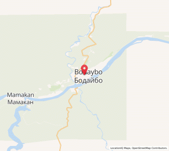 Map of Bodaybo, Irkutsk Oblast