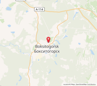 Map of Boksitogorsk, Leningradskaya Oblast'