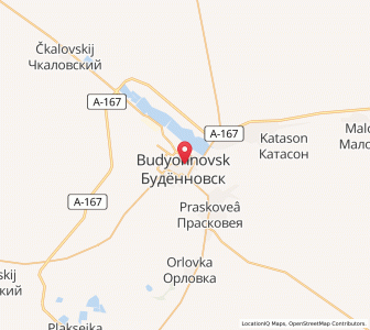 Map of Budyonnovsk, Stavropol Kray