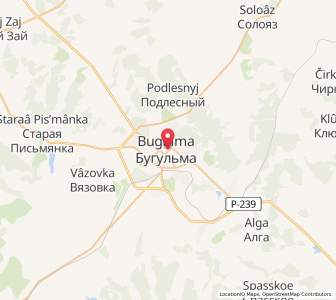 Map of Bugulma, Tatarstan Republic