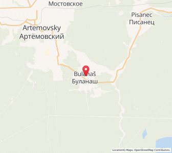 Map of Bulanash, Sverdlovsk Oblast