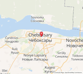 Map of Cheboksary, Chuvashia