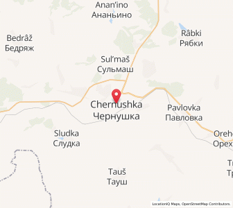 Map of Chernushka, Perm Krai