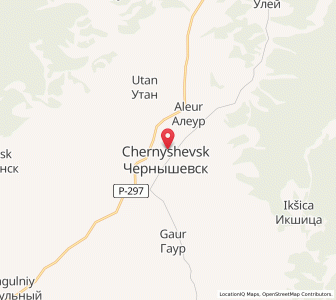 Map of Chernyshevsk, Zabaykalskiy (Transbaikal) Kray