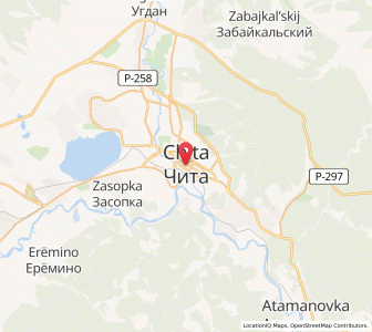 Map of Chita, Zabaykalskiy (Transbaikal) Kray
