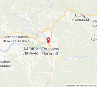 Map of Chusovoy, Perm Krai