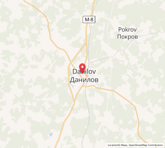 Map of Danilov, Yaroslavl Oblast